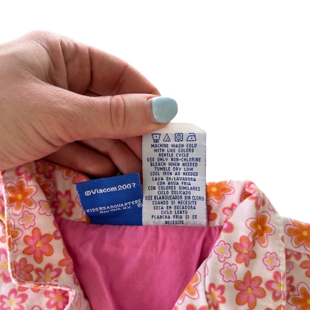00s Y2K Dora The Explorer 4T Pink Floral Jacket Blazer Button Up Kid Core Rero - Picture 6 of 10